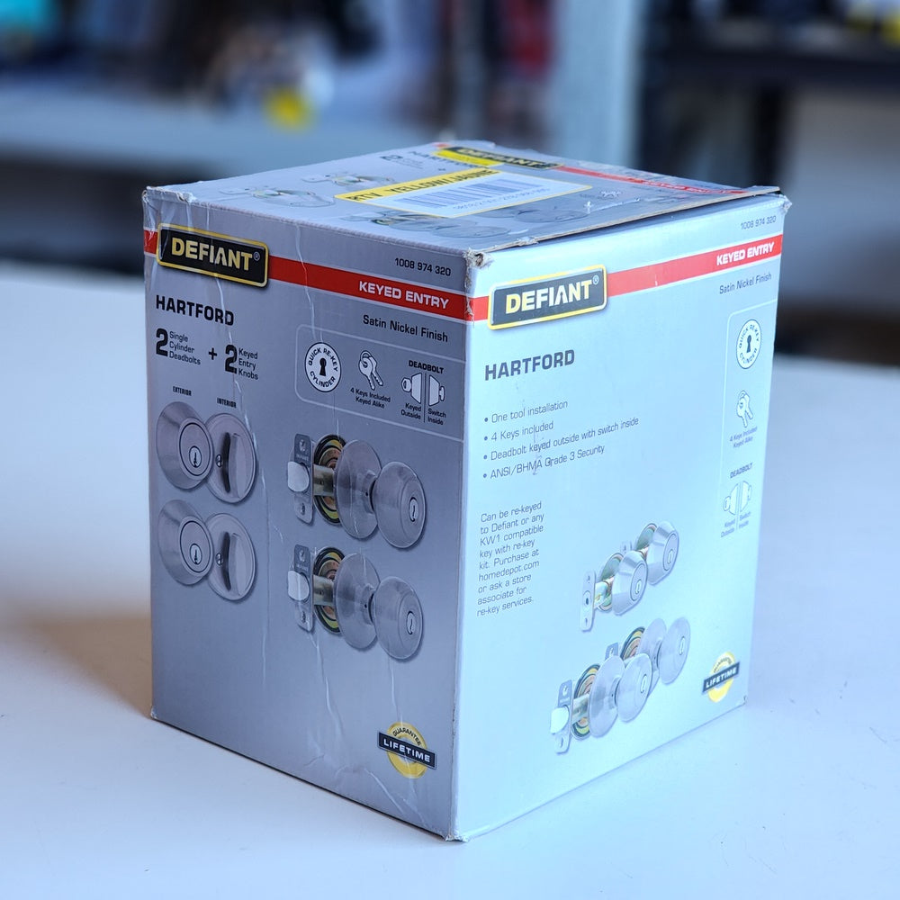 Hartford Satin Nickel Single Cylinder Keyed Entry Project Pack (32BGX2D1BD) Hartford Satin Nickel Single Cylinder Keyed Entry Project Pack (32BGX2D1BD)